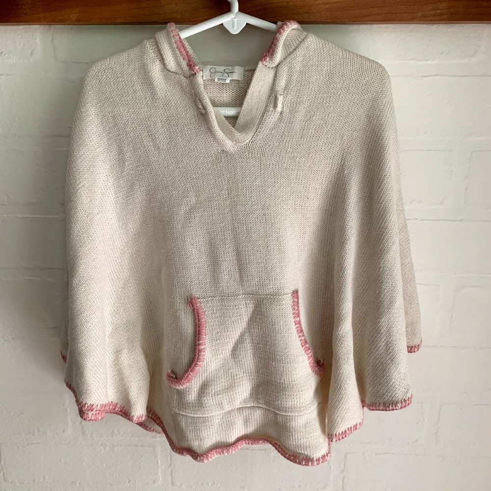 Knitted Cream Jessica Simpson Poncho